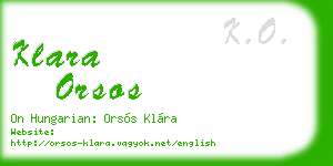 klara orsos business card